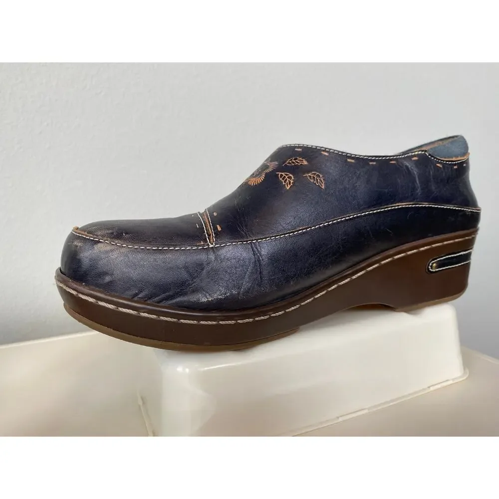L’Artiste Spring Step Burbank Brown Leather Clogs EU 42 US 10.5-11 Comfort Shoe
